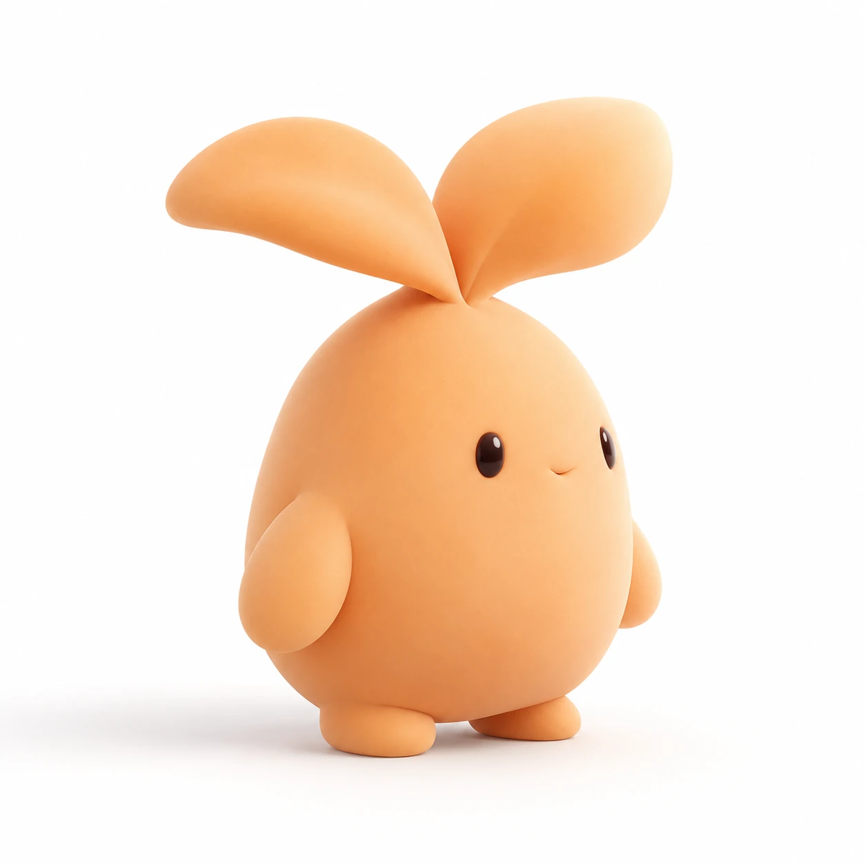 Sprout, an orange blob with two leaf-like ears